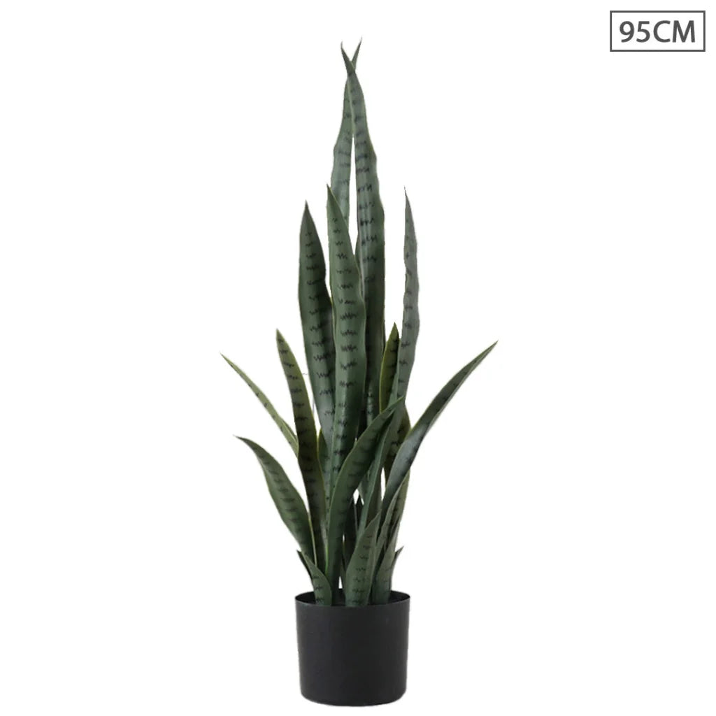 Artificial Indoor Snake Sansevieria Plant Premium 95cm Fake Decoration Tree with Flower Pot