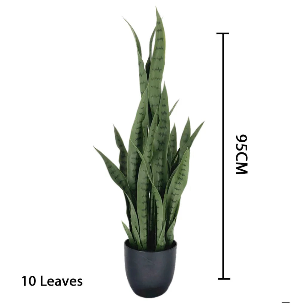 Artificial Indoor Snake Sansevieria Plant Set Premium 2X 95cm Fake Decoration Tree with Flower Pot