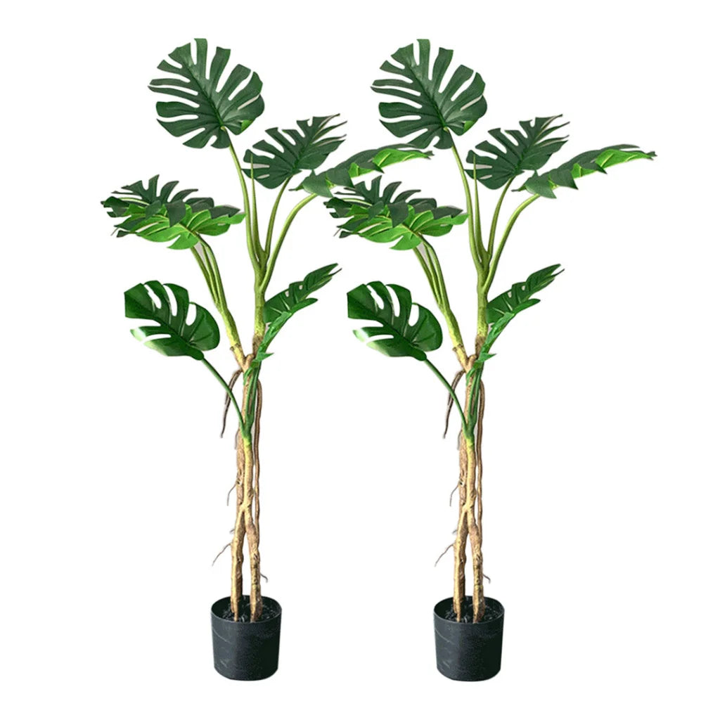 Artificial Indoor Turtle Back Tree Set Premium 2X 160cm Green Fake Fern Plant Decorative