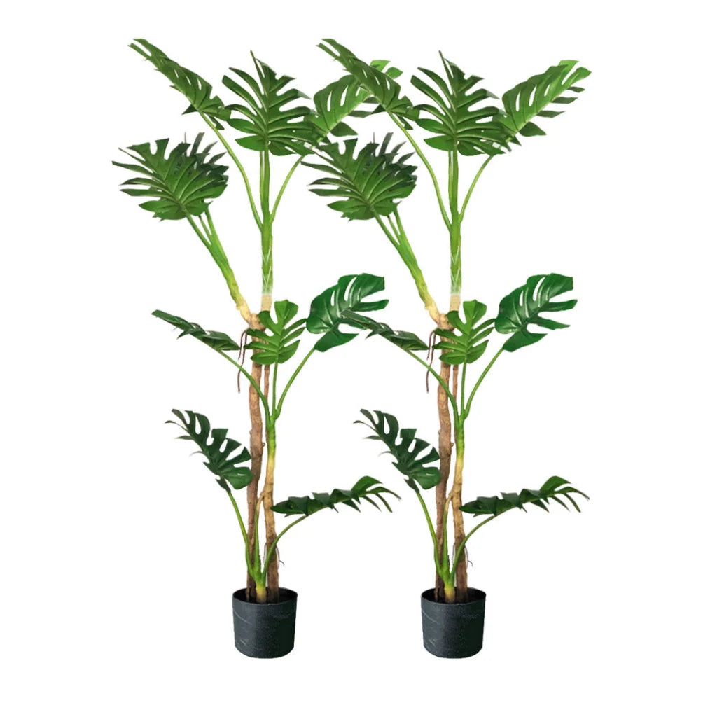 Artificial Indoor Turtle Back Tree Set Premium 2X 175cm Green Fake Fern Plant Decorative