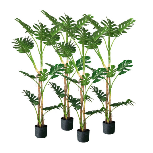 Artificial Indoor Turtle Back Tree Set Premium 4X 175cm Green Fake Fern Plant Decorative