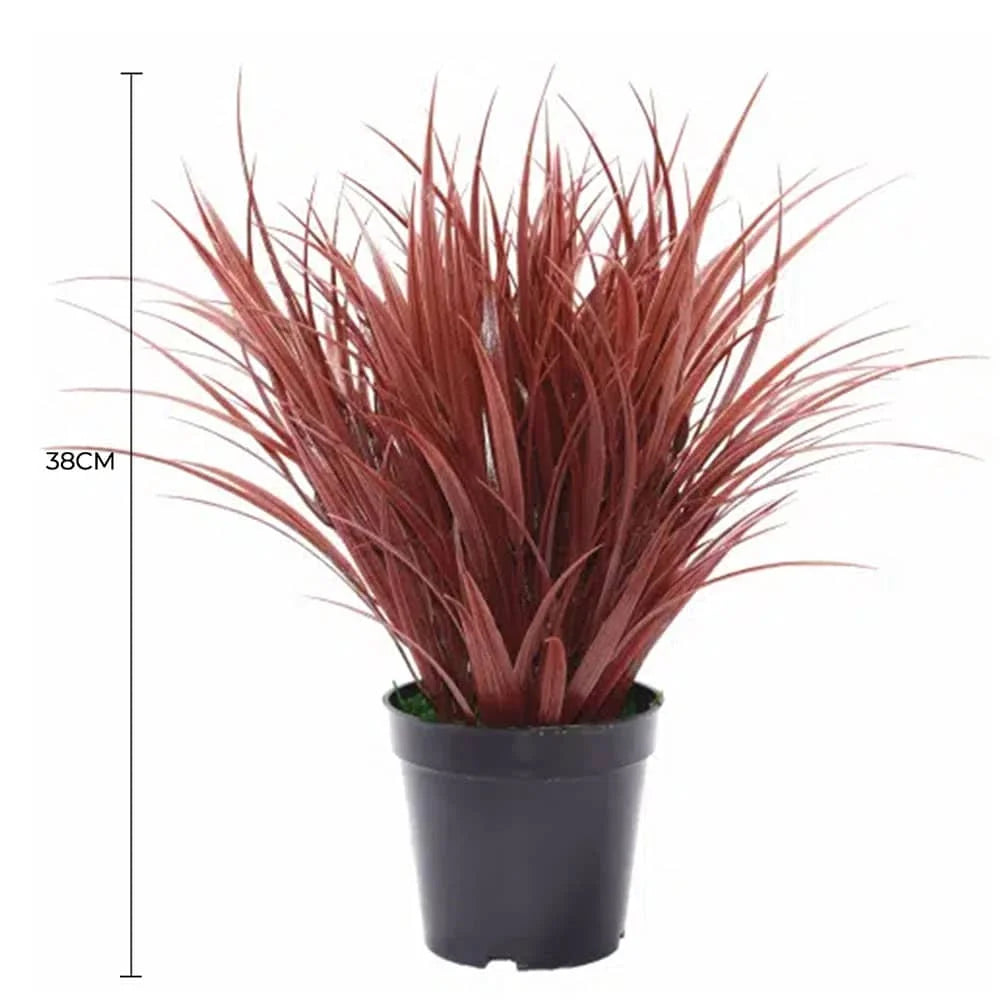 Artificial Ornamental Potted Dense Burgundy Grass UV