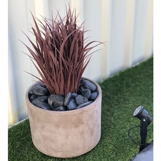 Artificial Ornamental Potted Dense Burgundy Grass UV