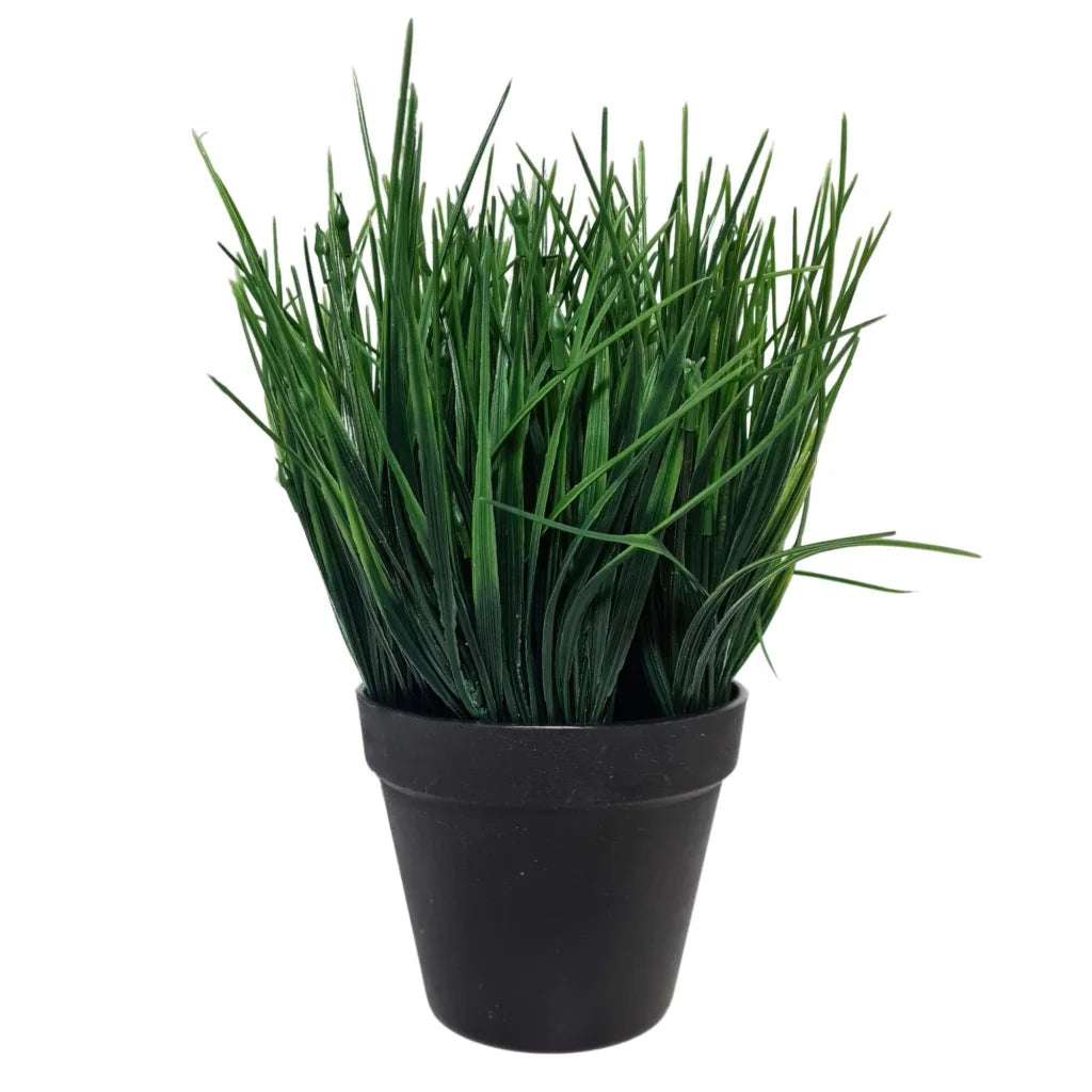 Artificial Ornamental Potted Dense Green Grass UV Resistant