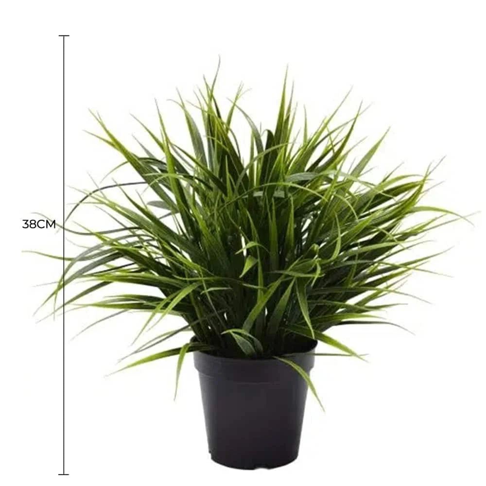 Artificial Ornamental Potted Dense Green Grass UV Resistant