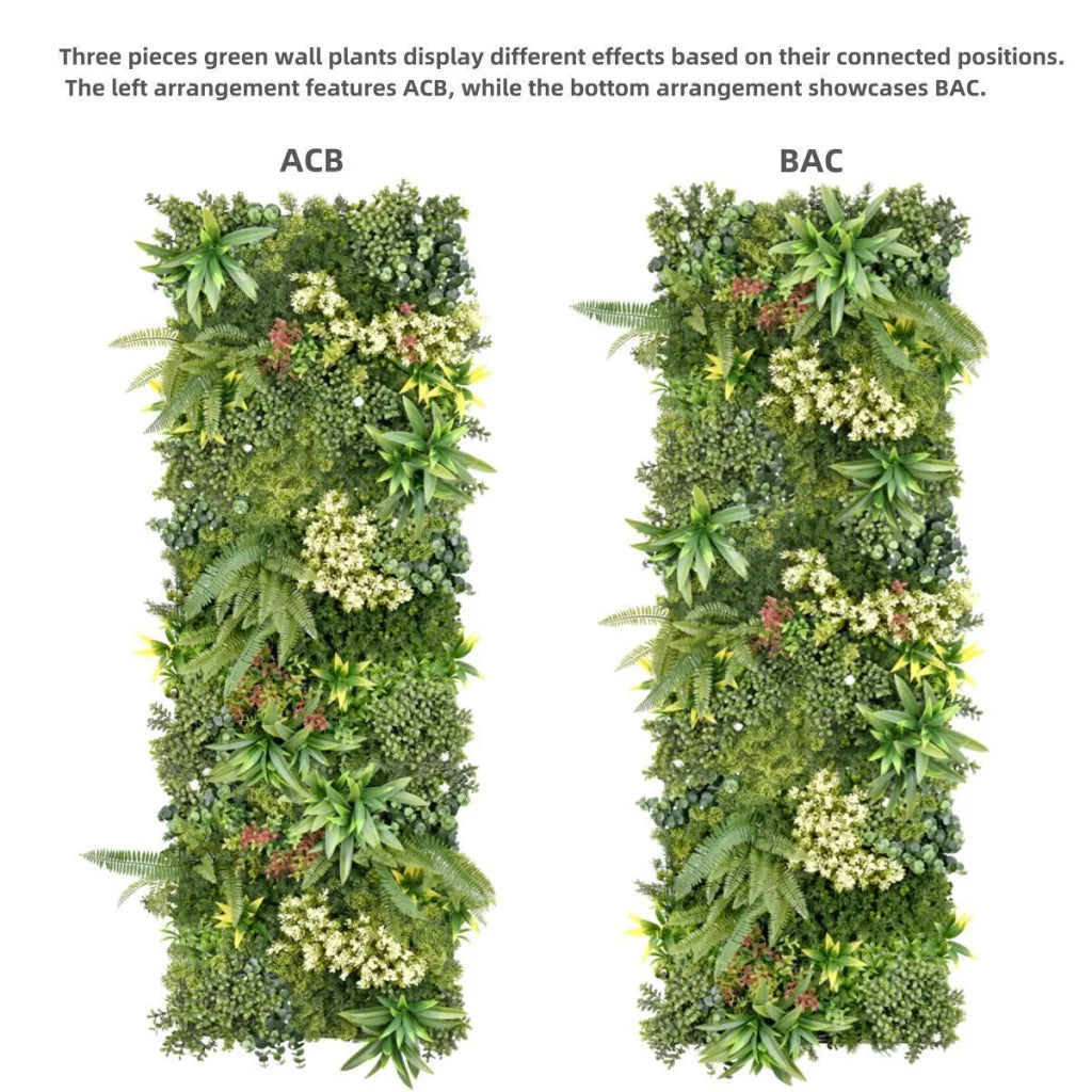 Artificial Plant Wall Grass Panels 3 Pack Vertical Garden