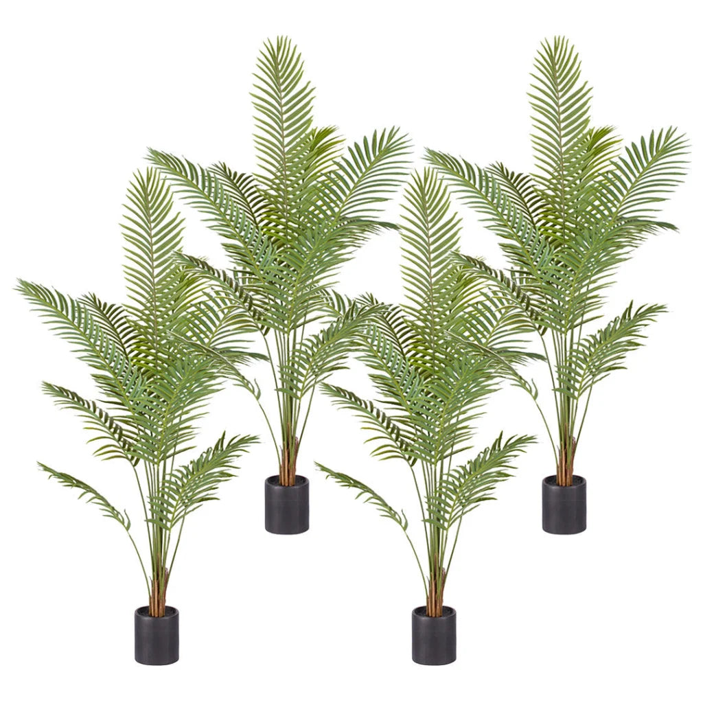 Artificial Rogue Areca Palm Tree 4X 210cm Green Indoor Fake Tropical Plant Home Office Decor