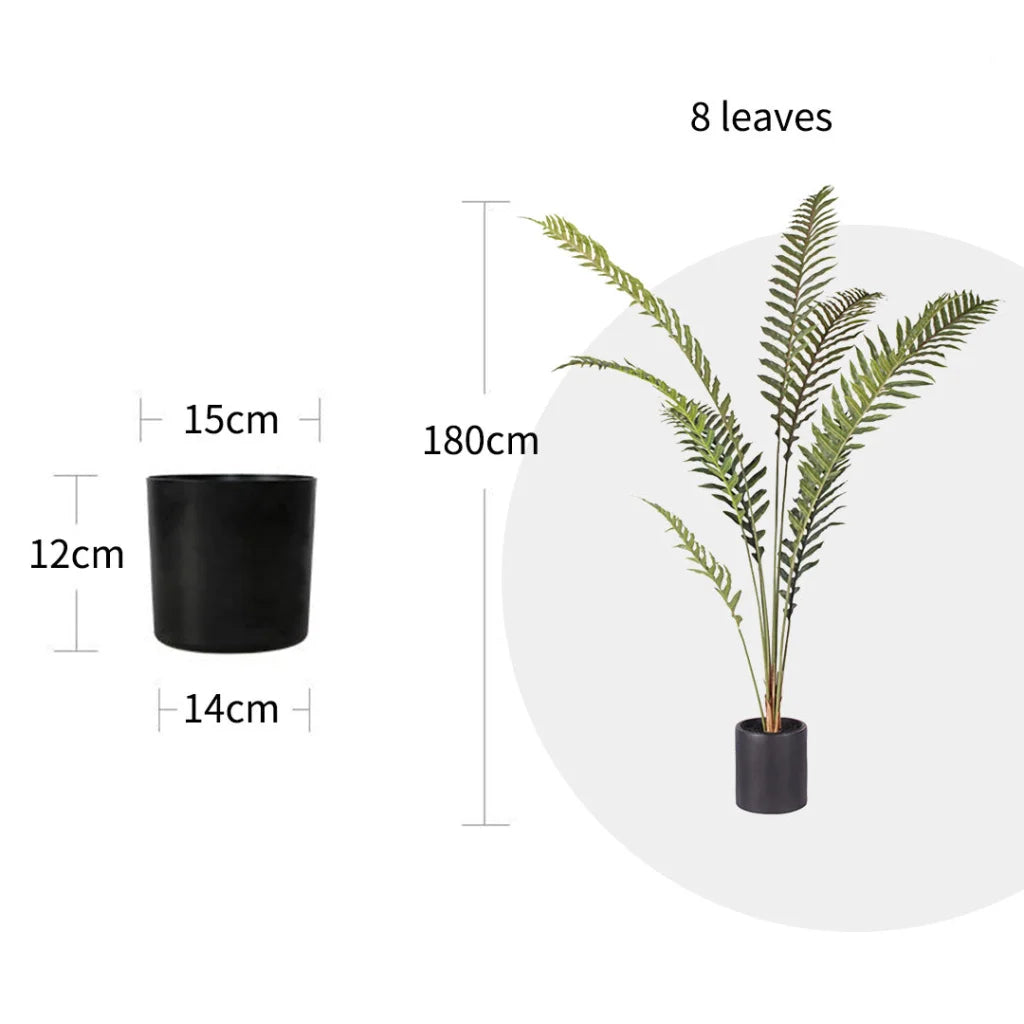 Artificial Rogue Hares Foot Fern Tree 180cm Green Fake Tropical Indoor Plant Home Office Decor