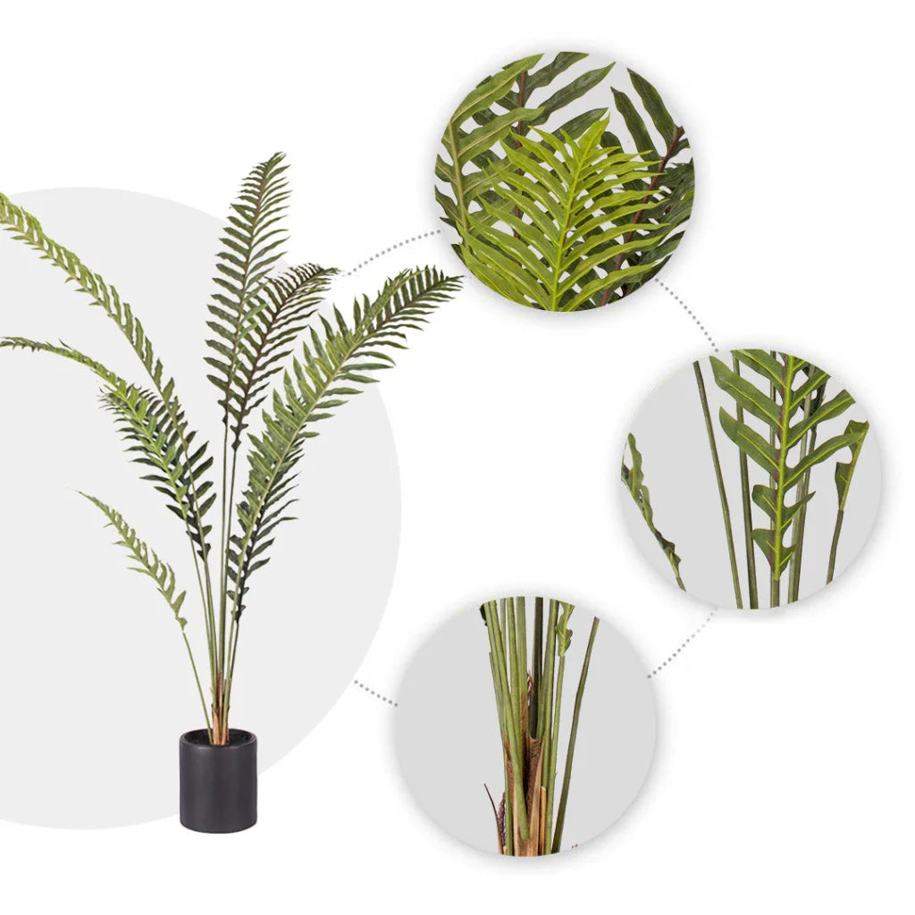 Artificial Rogue Hares Foot Fern Tree 210cm Green Fake Tropical Indoor Plant Home Office Decor