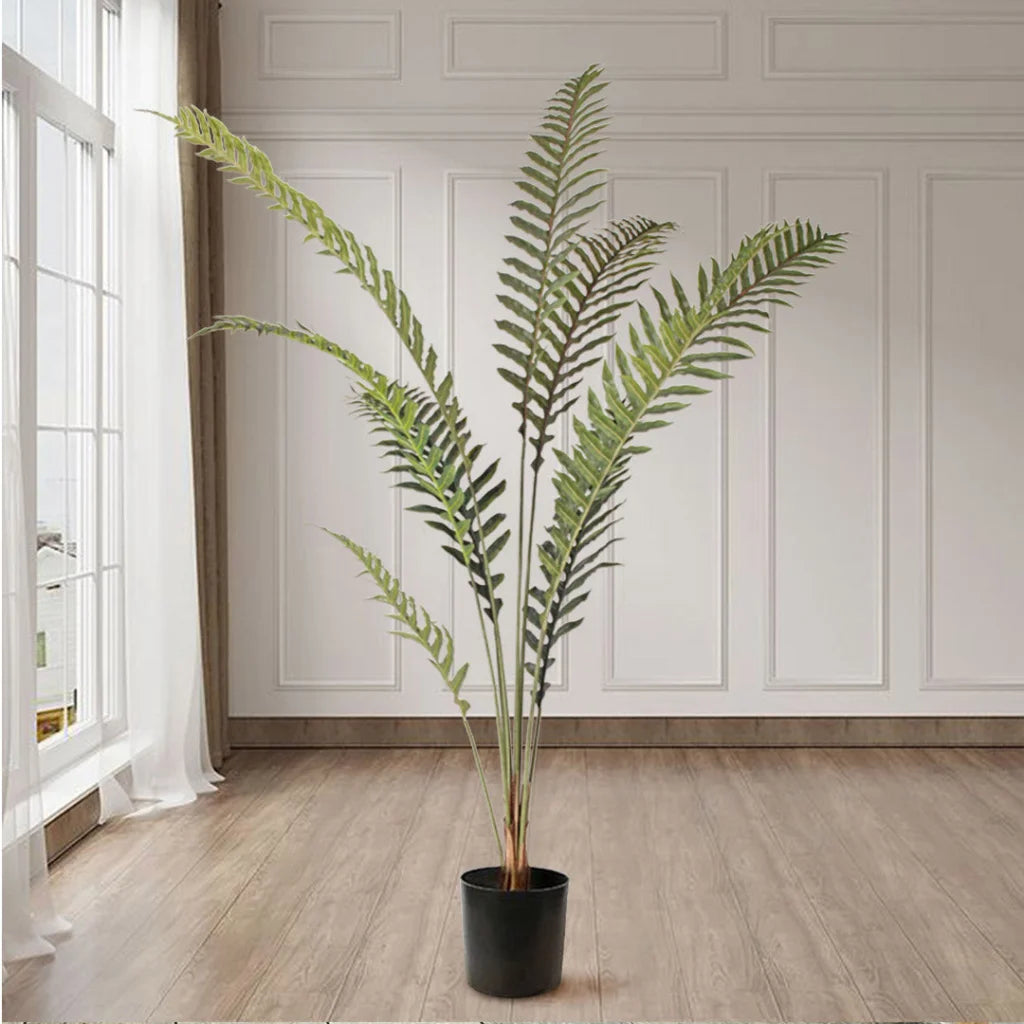 Artificial Rogue Hares Foot Fern Tree 210cm Green Fake Tropical Indoor Plant Home Office Decor