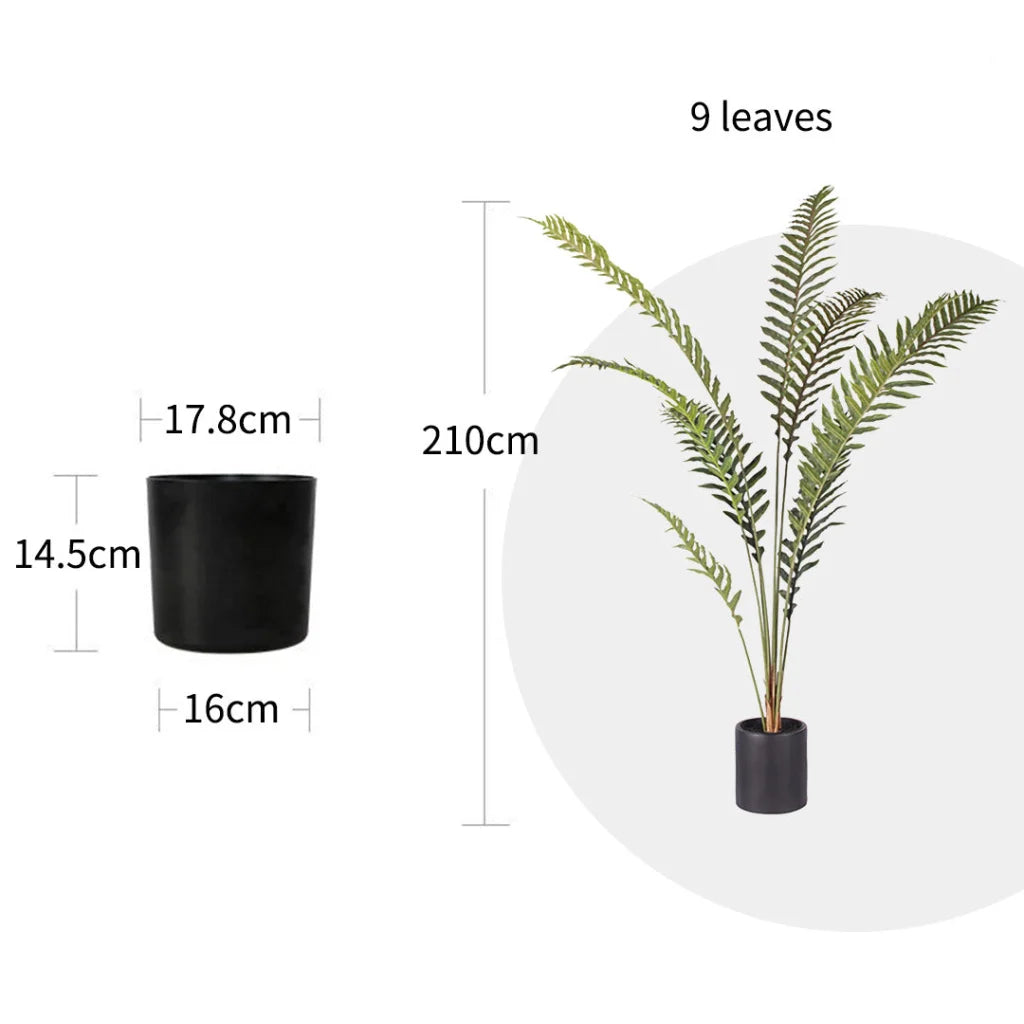 Artificial Rogue Hares Foot Fern Tree 210cm Green Fake Tropical Indoor Plant Home Office Decor