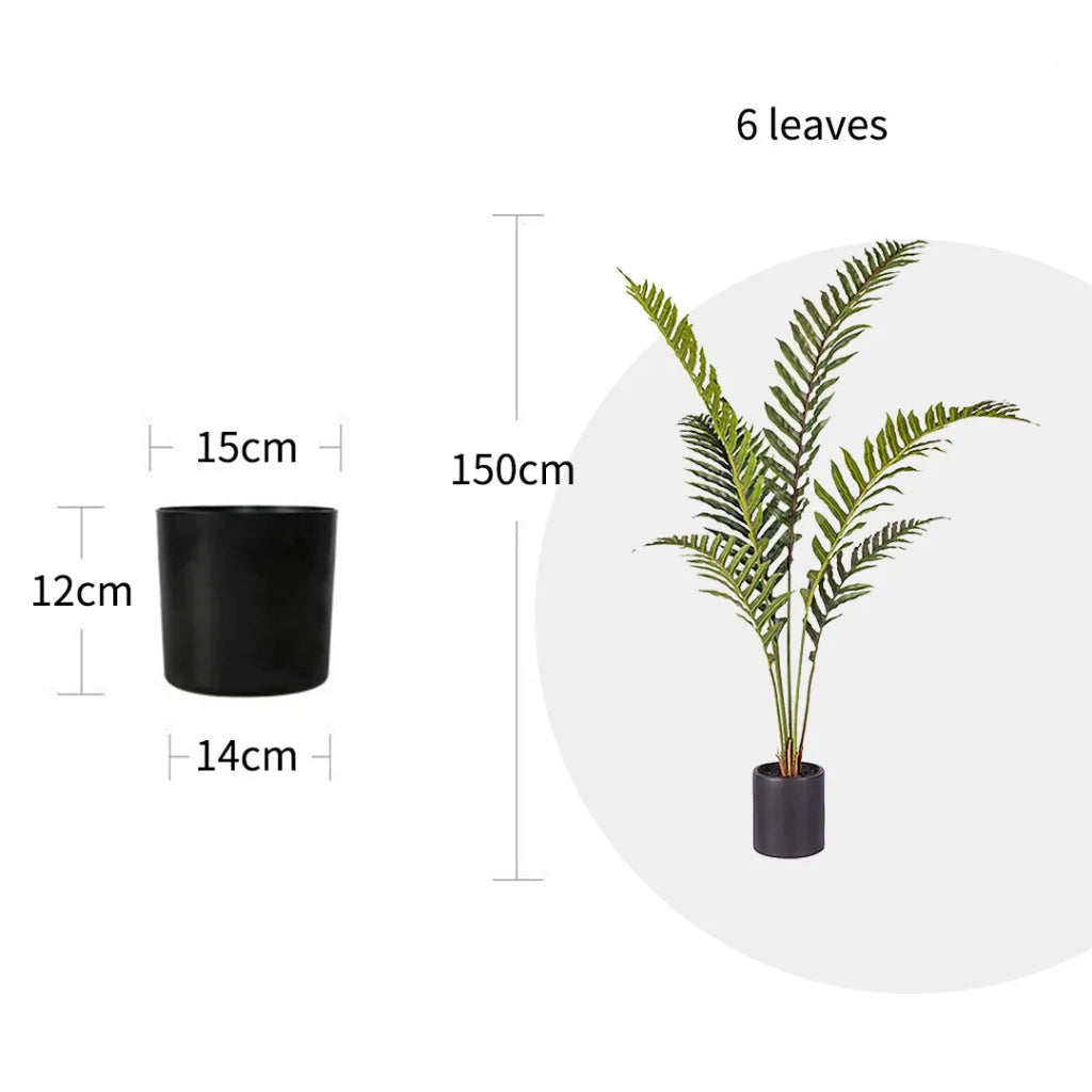 Artificial Rogue Hares Foot Fern Tree 2X 150cm Green Fake Tropical Indoor Plant Home Office Decor