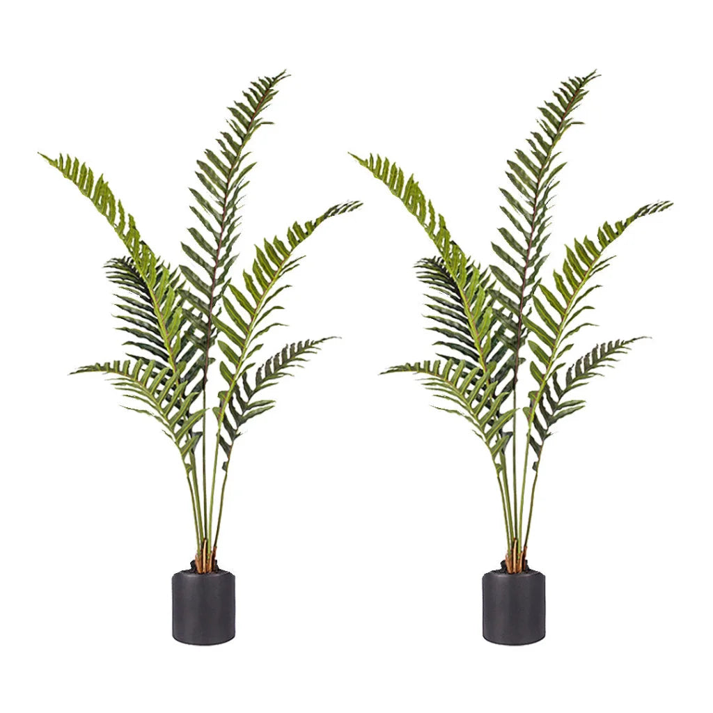 Artificial Rogue Hares Foot Fern Tree 2X 150cm Green Fake Tropical Indoor Plant Home Office Decor