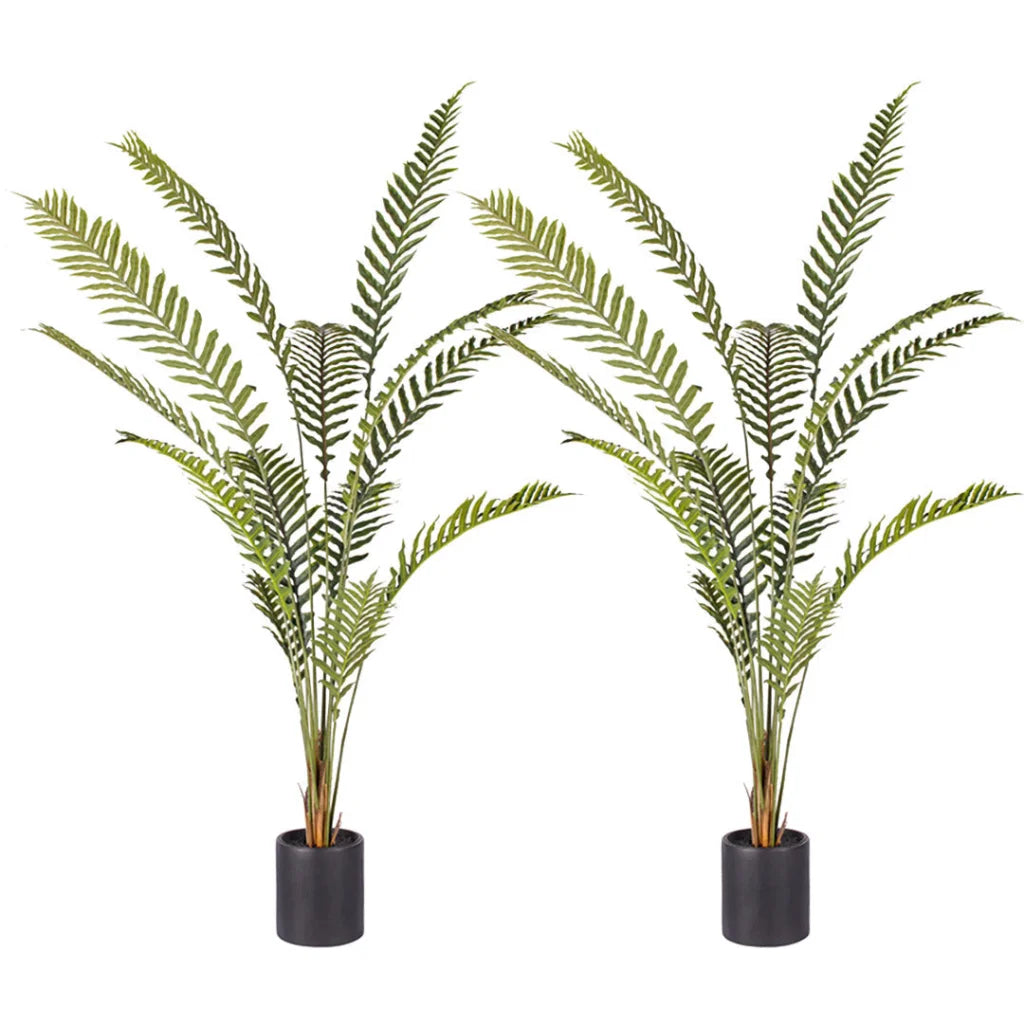 Artificial Rogue Hares Foot Fern Tree 2X 240cm Green Fake Tropical Indoor Plant Home Office Decor