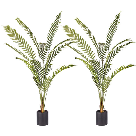 Artificial Rogue Hares Foot Fern Tree 2X 240cm Green Fake Tropical Indoor Plant Home Office Decor