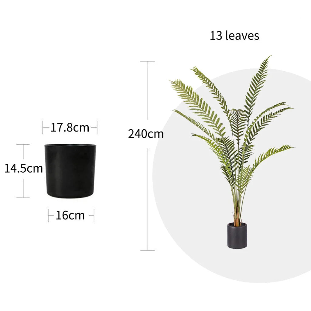 Artificial Rogue Hares Foot Fern Tree 2X 240cm Green Fake Tropical Indoor Plant Home Office Decor