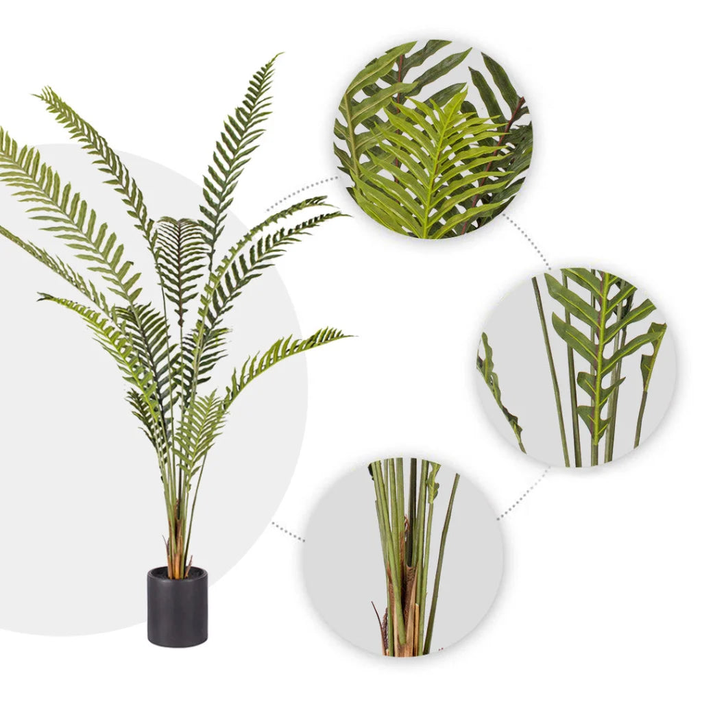 Artificial Rogue Hares Foot Fern Tree 2X 240cm Green Fake Tropical Indoor Plant Home Office Decor