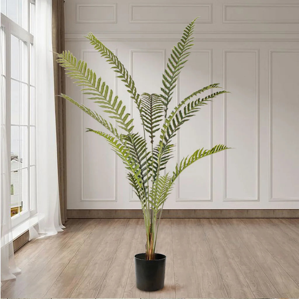 Artificial Rogue Hares Foot Fern Tree 2X 240cm Green Fake Tropical Indoor Plant Home Office Decor