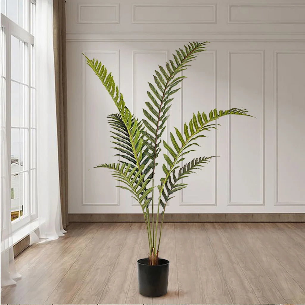 Artificial Rogue Hares Foot Fern Tree 4X 150cm Green Fake Tropical Indoor Plant Home Office Decor