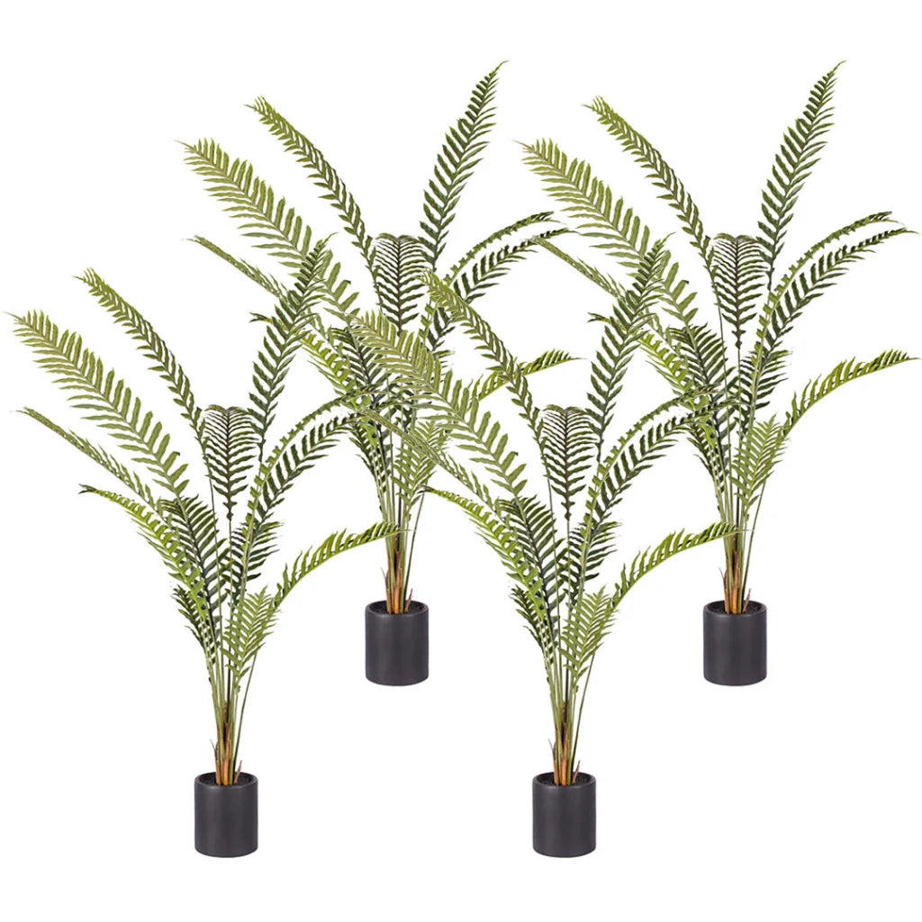 Artificial Rogue Hares Foot Fern Tree 4X 240cm Green Fake Tropical Indoor Plant Home Office Decor