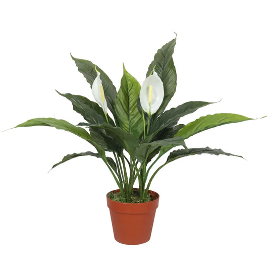 Artificial Spathiphyllum Peace Lily Plant with White