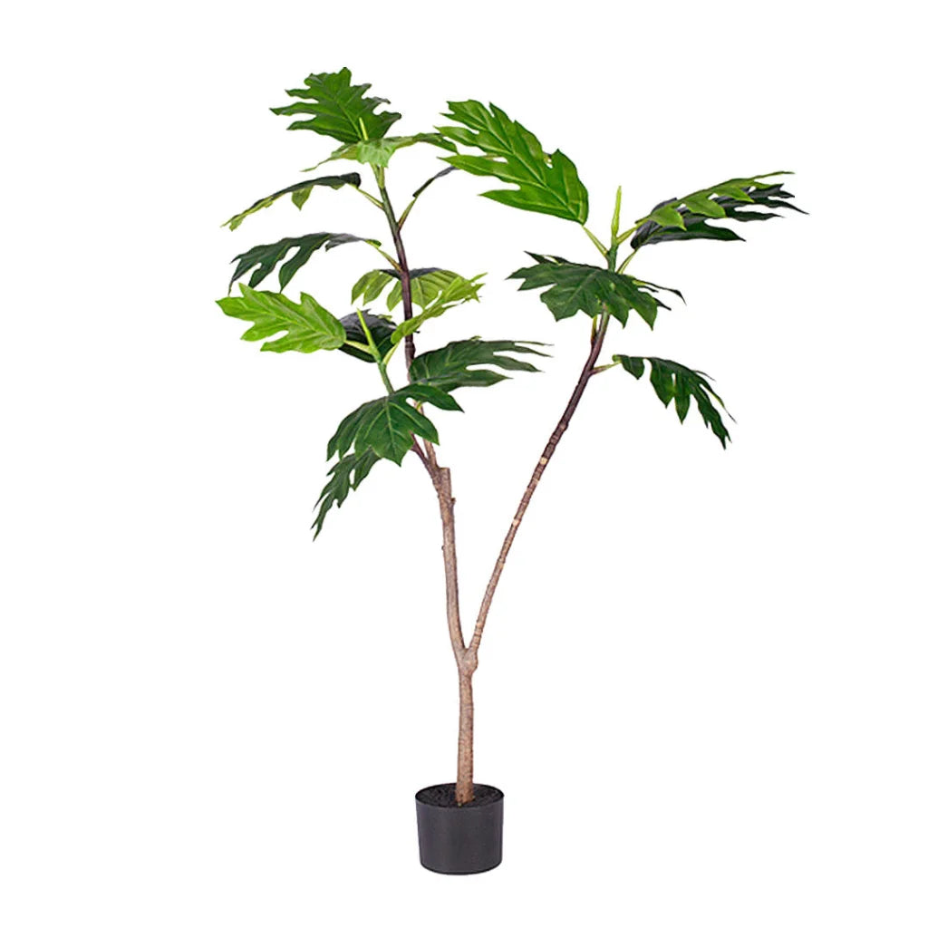 Artificial Split-Leaf Philodendron Tree 120cm Natural Green Fake Tropical Indoor Plant Home Office Decor