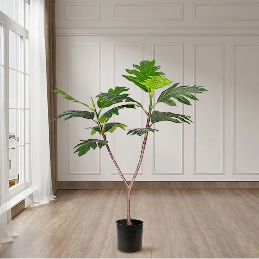 Artificial Split-Leaf Philodendron Tree 2X 90cm Natural Green Fake Tropical Indoor Plant Home Office Decor