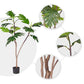 Artificial Split-Leaf Philodendron Tree 4X 120cm Natural Green Fake Tropical Indoor Plant Home Office Decor