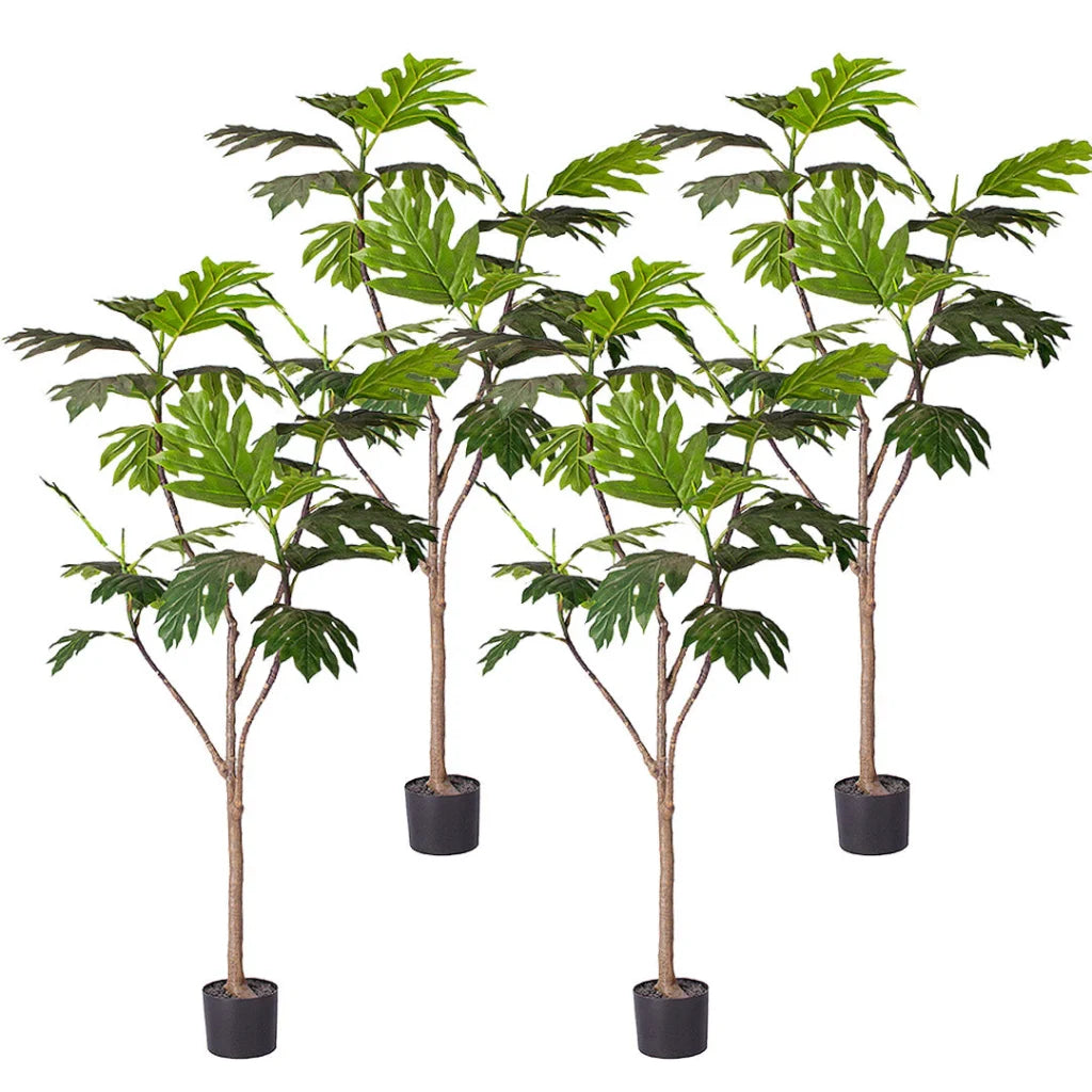 Artificial Split-Leaf Philodendron Tree 4X 180cm Natural Green Fake Tropical Indoor Plant Home Office Decor