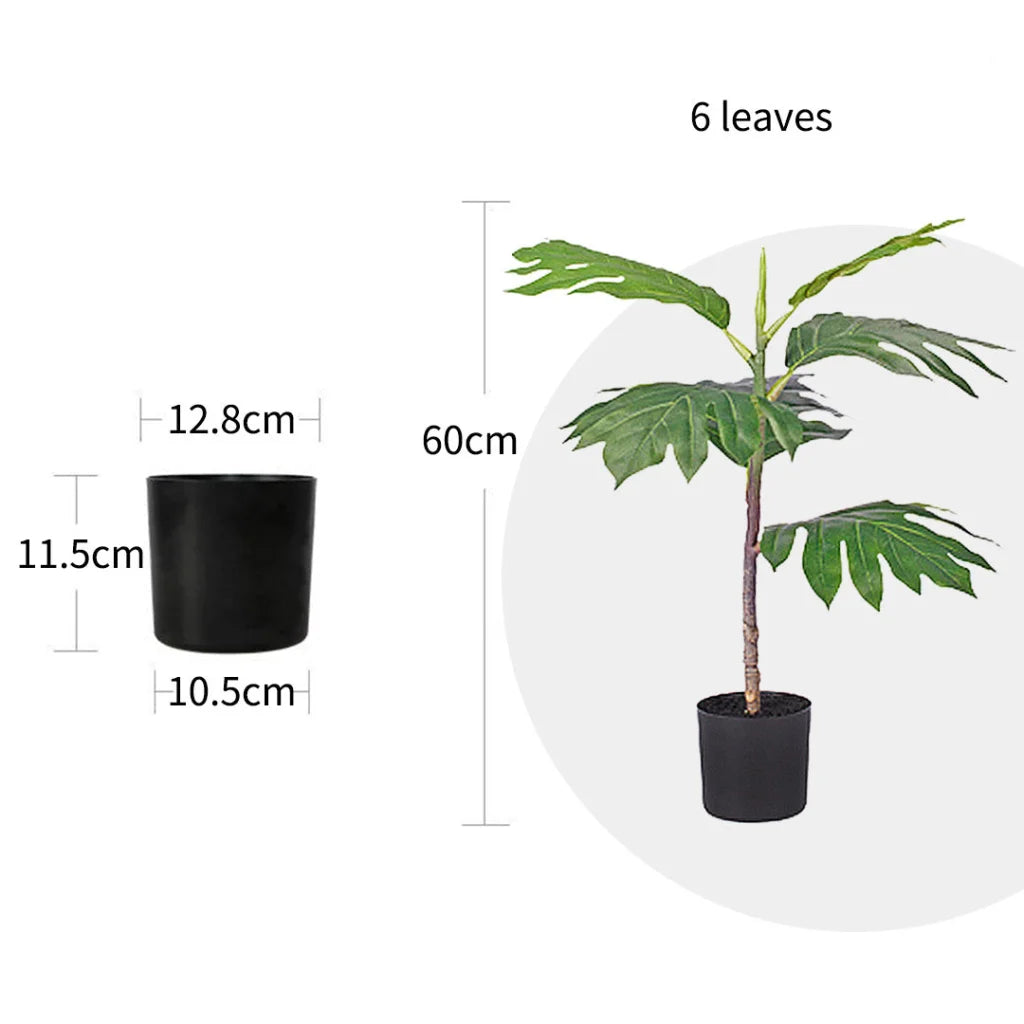 fake split leaf philodendron Artificial Split-Leaf Philodendron Tree 60cm Natural Green Fake Tropic – Home My Garden