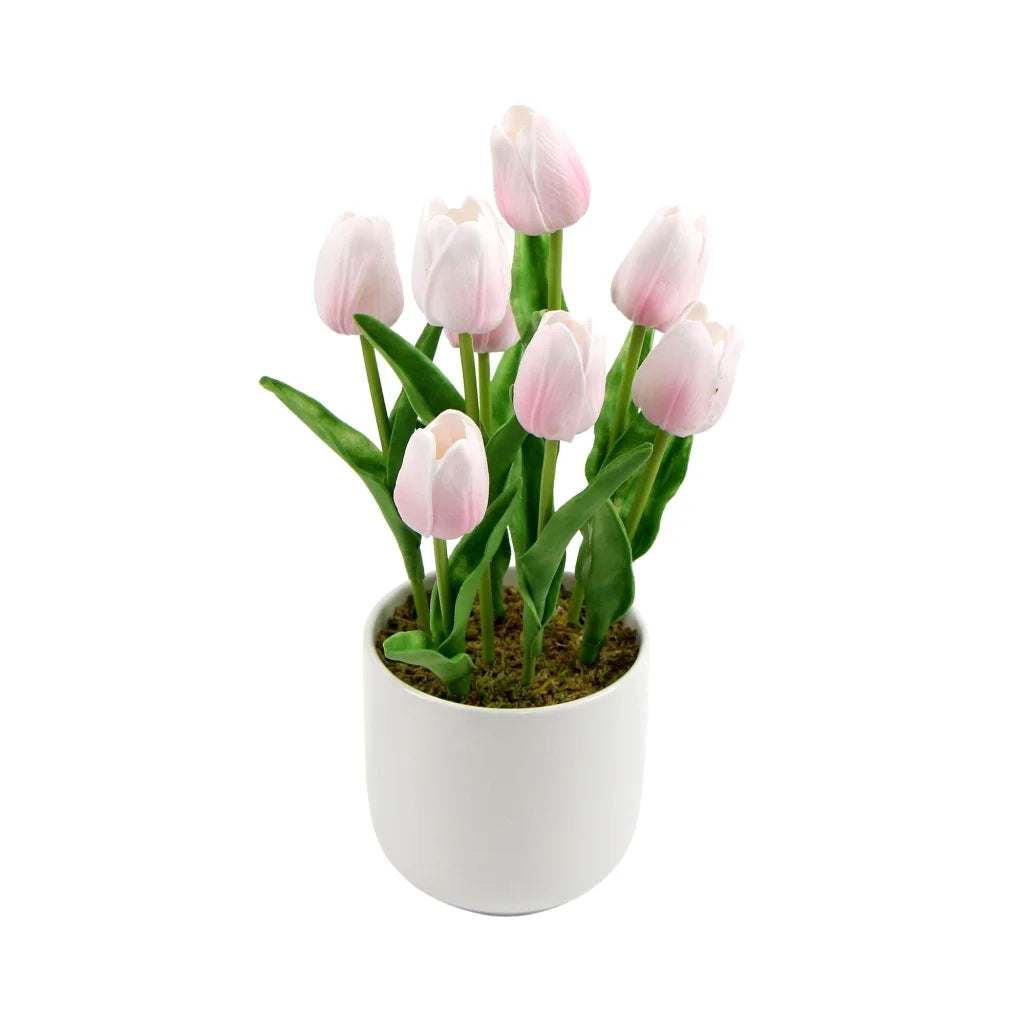 Artificial Tulip Plant Arrangement Flowering Pink