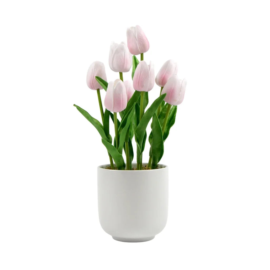 Artificial Tulip Plant Arrangement Flowering Pink