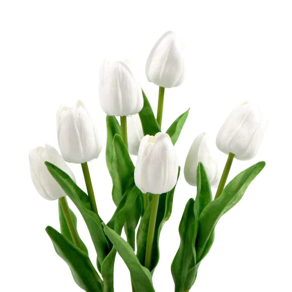 Artificial Tulip Plant Arrangement Flowering White