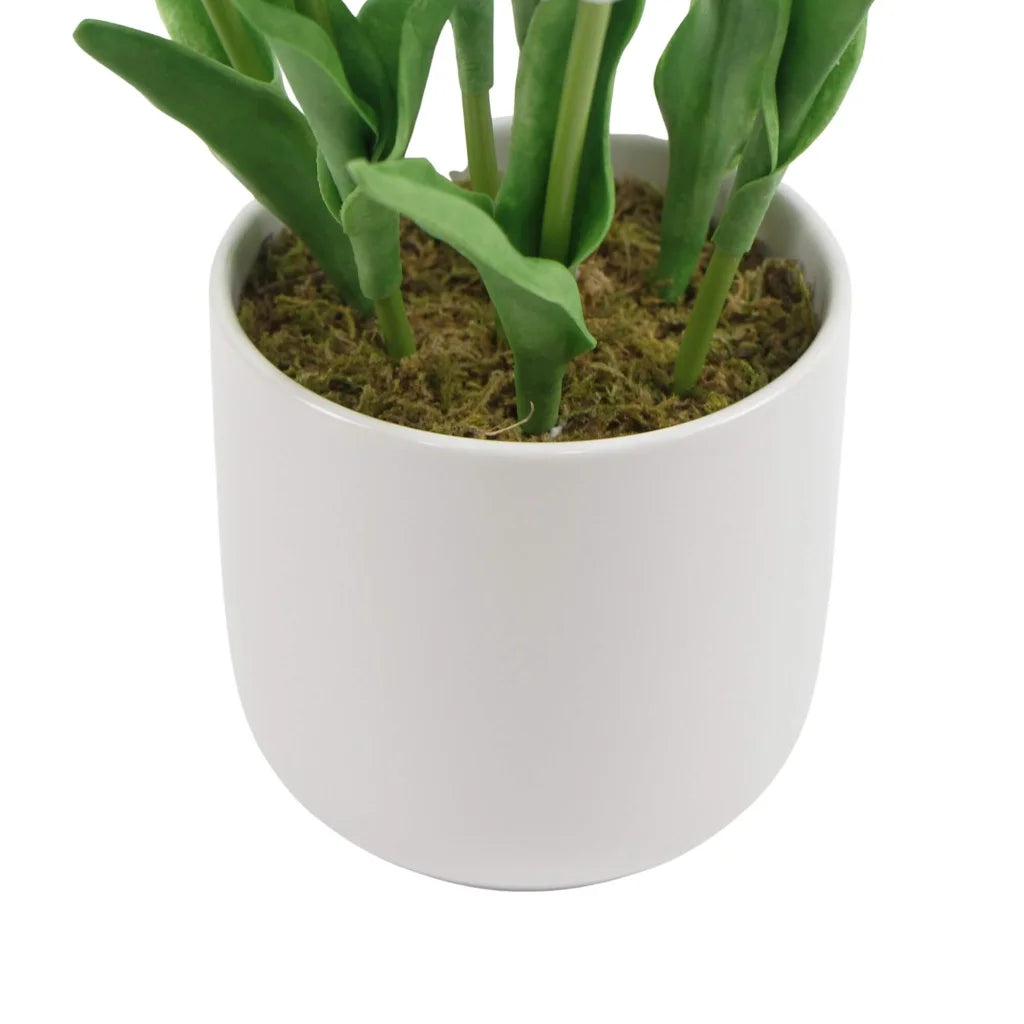Artificial Tulip Plant Arrangement Flowering White