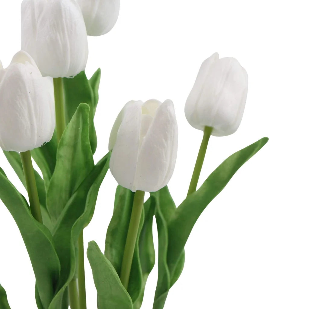 Artificial Tulip Plant Arrangement Flowering White