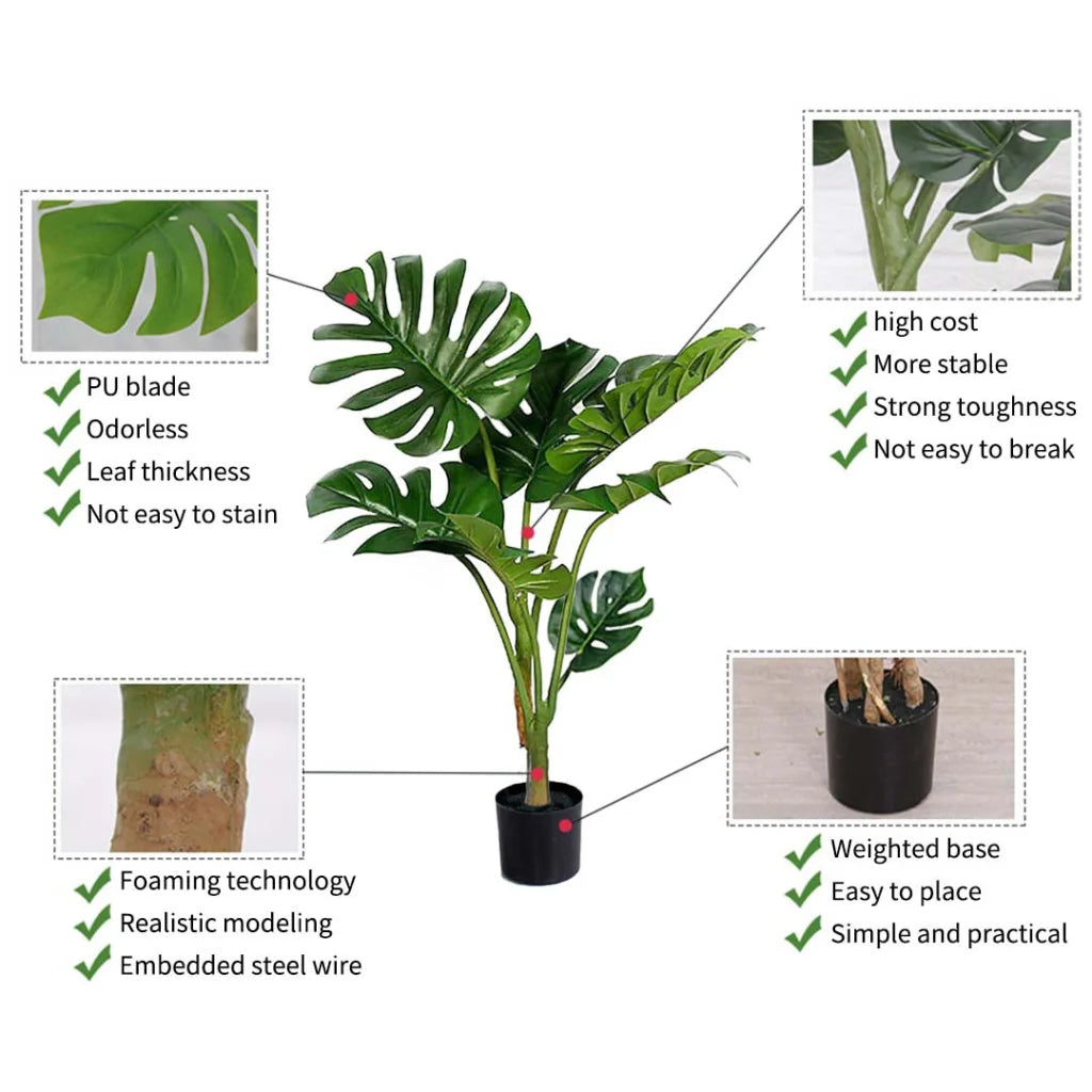 Artificial Turtle Back Tree Set Premium 4X 120cm Green Indoor Fake Decoration with Flower Pot