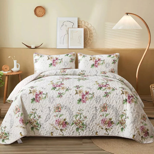 Artisan Quilted Coverlet & Pillowcases Set - A Masterpiece