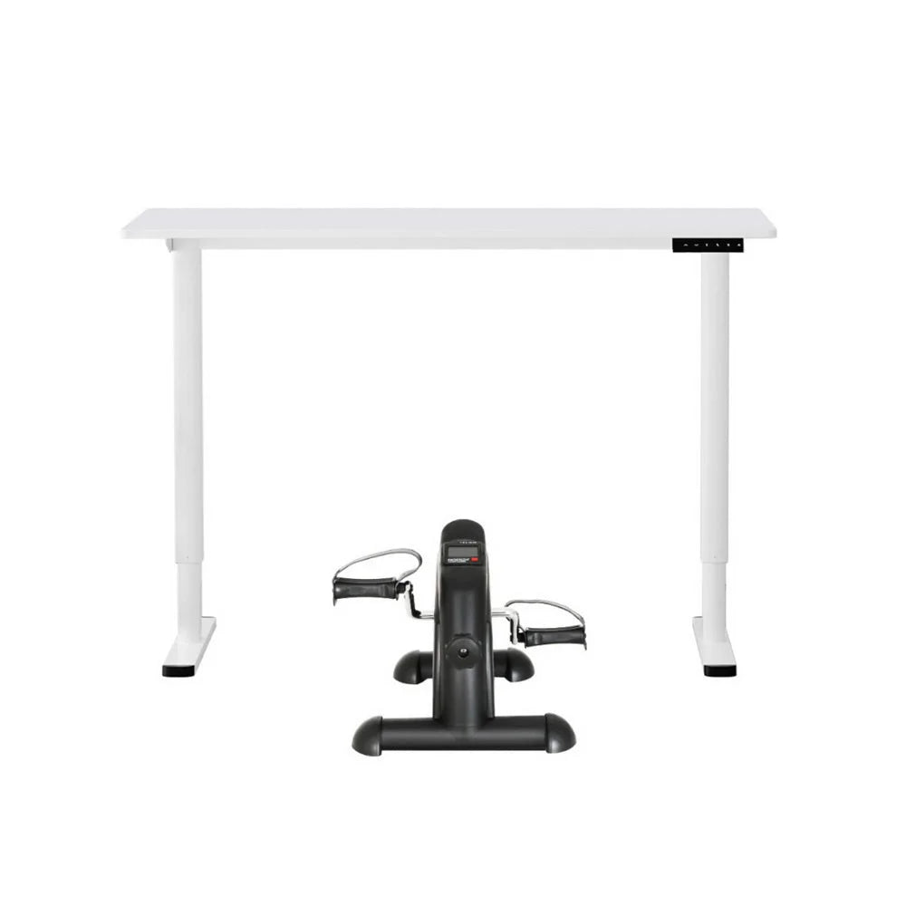 Artiss 120cm Electric Standing Desk with Mini Peal Exercise Bike Home Office shown for online product comparison