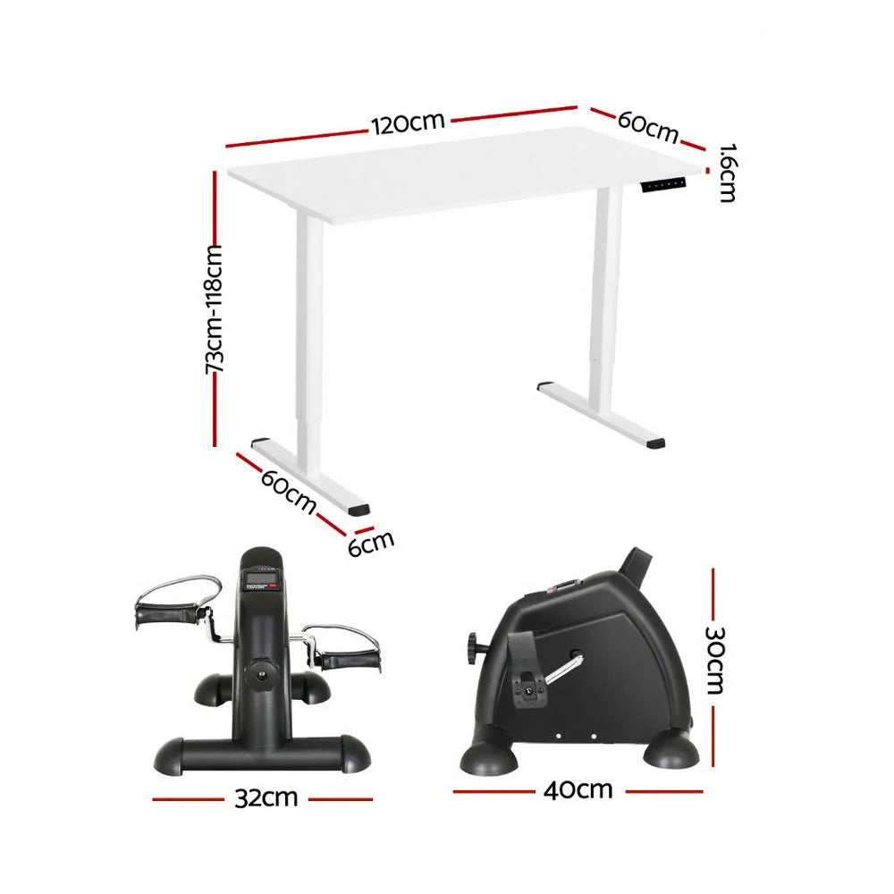 Artiss 120cm Electric Standing Desk with Mini Peal Exercise Bike Home Office product listing photo