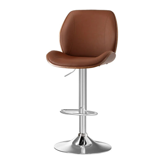 Brown leather dining table set