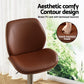 Brown leather bar stool bentwood with chair legs and seat detailing