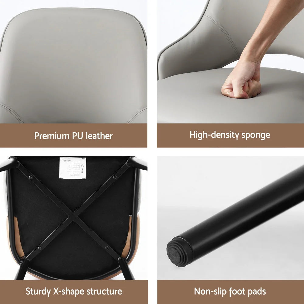 Artiss 1x Dining Chair Hollow PU Leather Kitchen Lounge