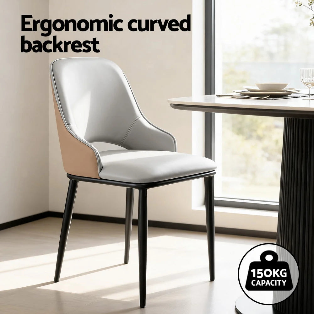 Artiss 1x Dining Chair Hollow PU Leather Kitchen Lounge