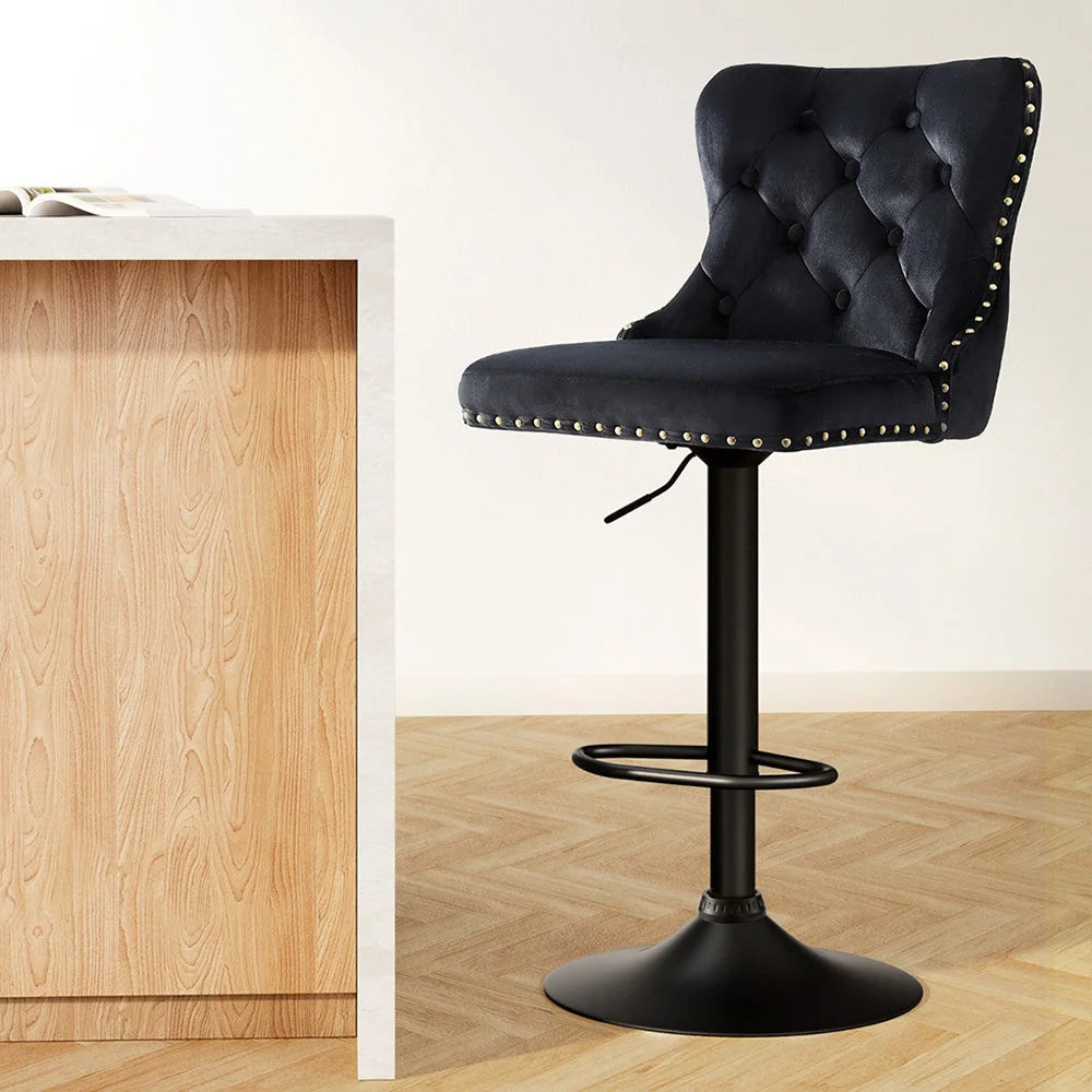 Bar stool adjustable with woven seat and timber frame