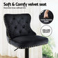 Bar stool adjustable with cushioned seat and curved backrest