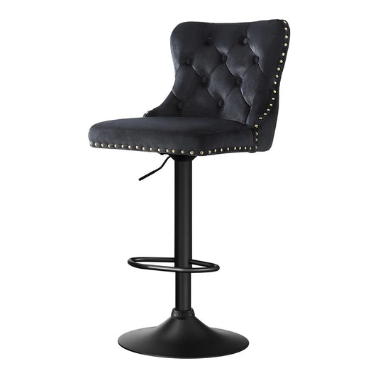 Bar stool with 1x velvet adjustable height