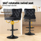Velvet bar stool adjustable with woven seat and timber frame