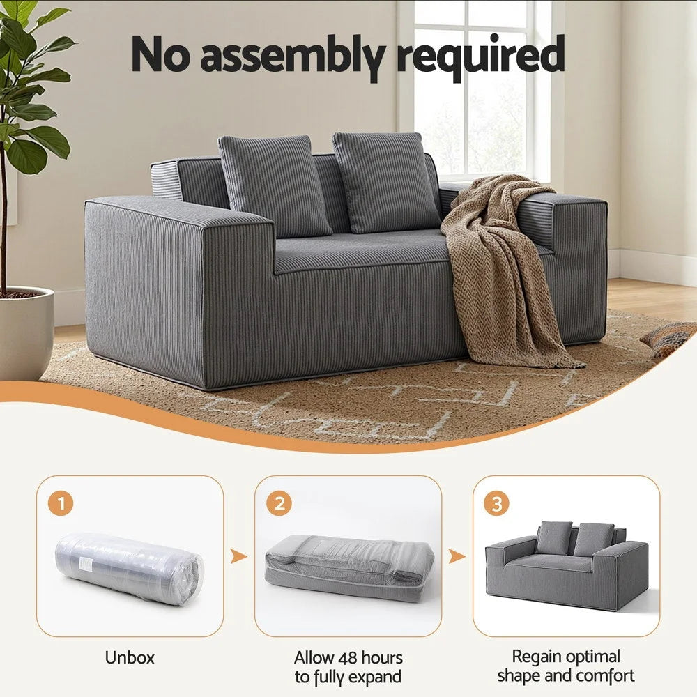 Artiss 2 Seater Sofa Loveseat Sofas Bed Couch No Assembly