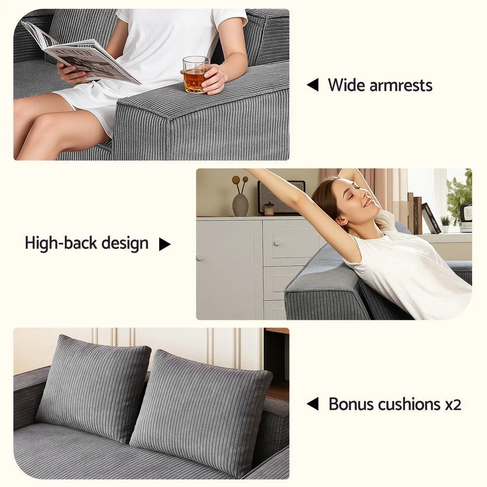 Seater sofa loveseat with colour matched pieces and support fittings