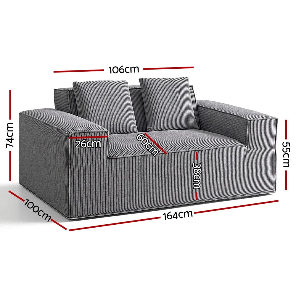 Seater sofa loveseat with caster wheels and side handle rail